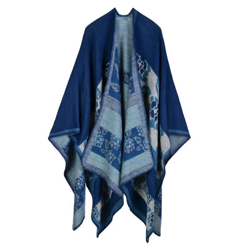 Hand-stitched thickening lengthened open long-selling cloak air conditioning warm decoration shawl scarf