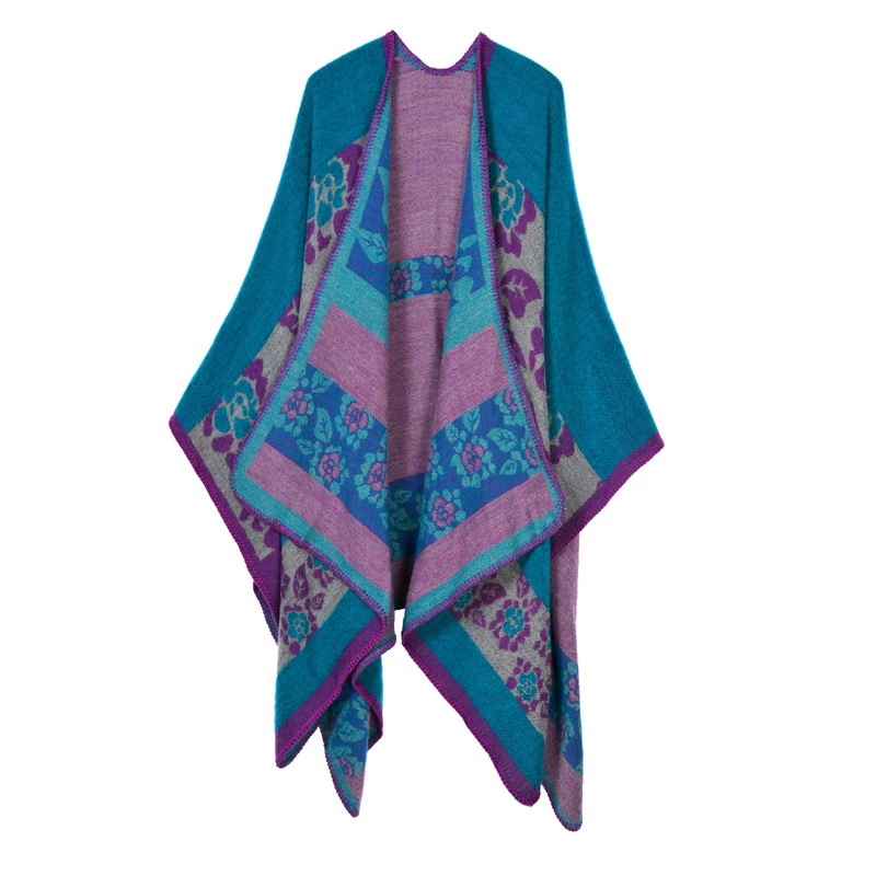 Hand-stitched thickening lengthened open long-selling cloak air conditioning warm decoration shawl scarf