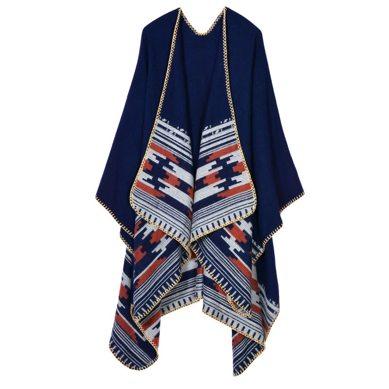 Hand-stitched thickening lengthened open long-selling cloak air conditioning warm decoration shawl scarf