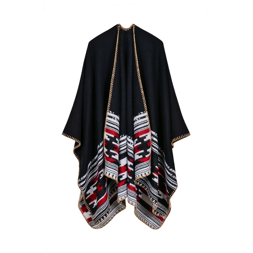 Hand-stitched thickening lengthened open long-selling cloak air conditioning warm decoration shawl scarf