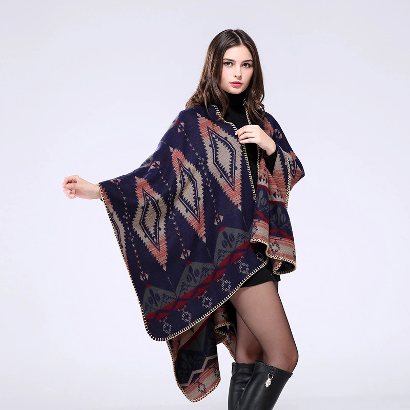 Hand-stitched thickening lengthened open long-selling cloak air conditioning warm decoration shawl scarf
