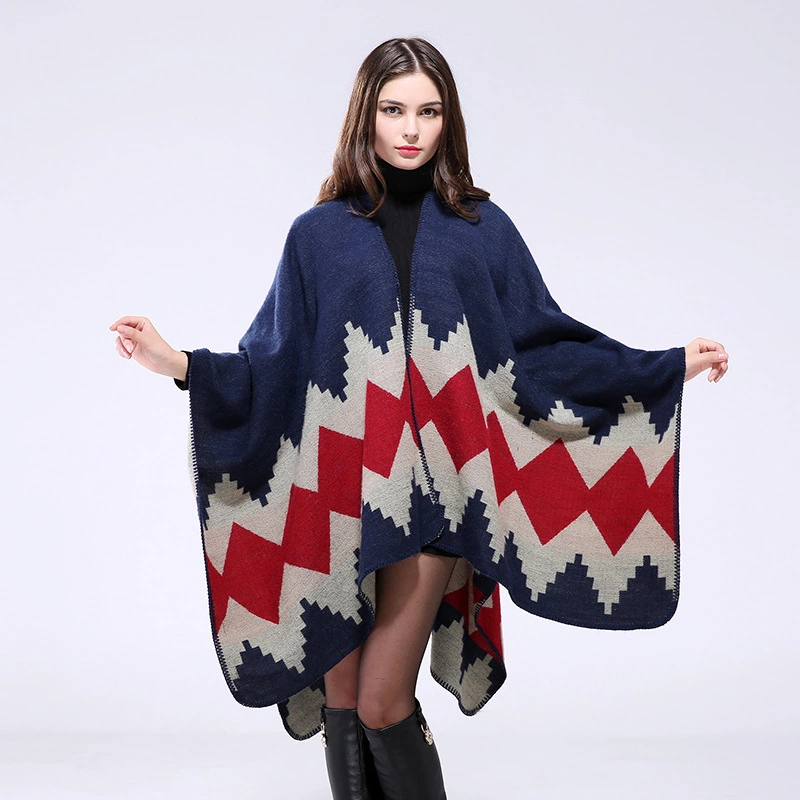 Hand-stitched thickening lengthened open long-selling cloak air conditioning warm decoration shawl scarf