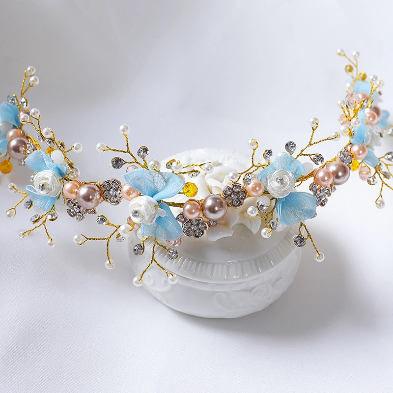 Children's pink hairpin rhinestone headdress princess crown female baby birthday hair accessories girls dress performance costumes