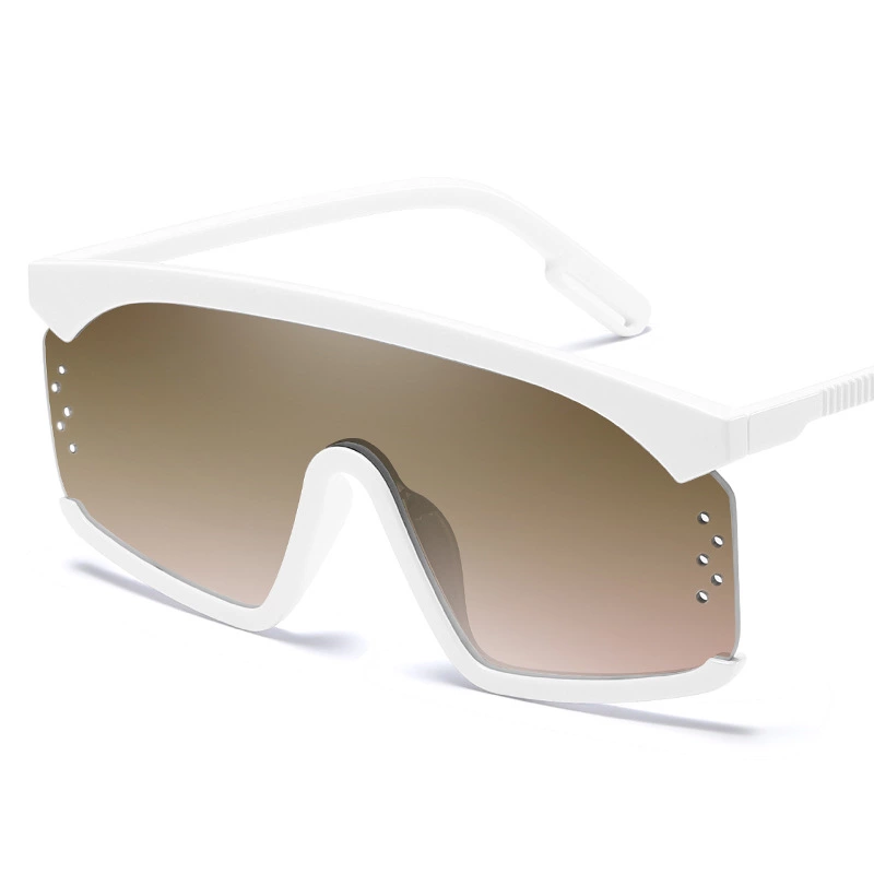 New fashion oversized frame Siamese sunglasses female trend round face windshield men sunglasses S9049