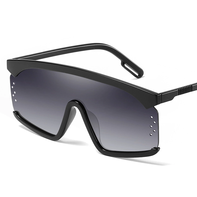 New fashion oversized frame Siamese sunglasses female trend round face windshield men sunglasses S9049
