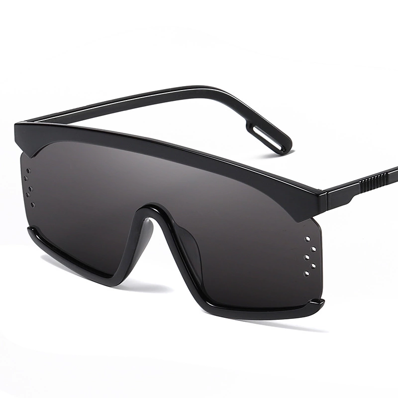 New fashion oversized frame Siamese sunglasses female trend round face windshield men sunglasses S9049