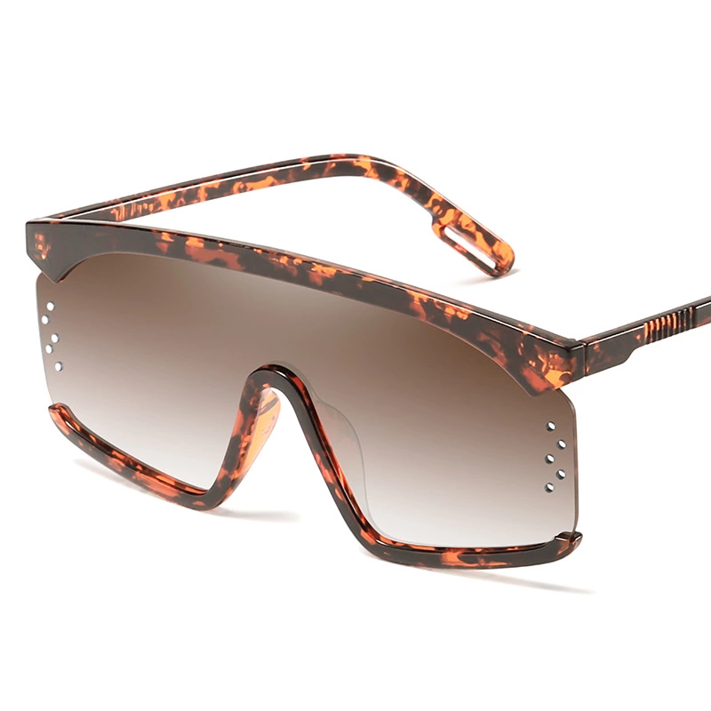 New fashion oversized frame Siamese sunglasses female trend round face windshield men sunglasses S9049