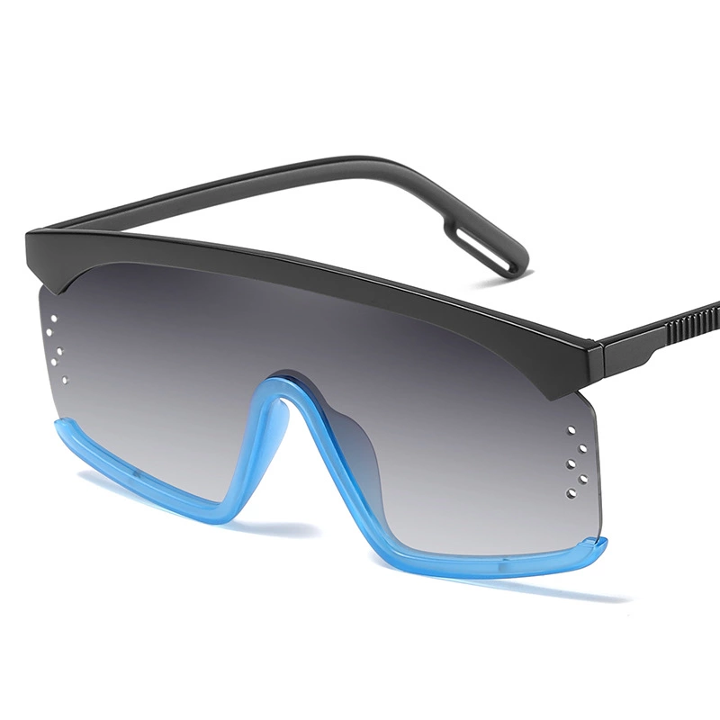 New fashion oversized frame Siamese sunglasses female trend round face windshield men sunglasses S9049