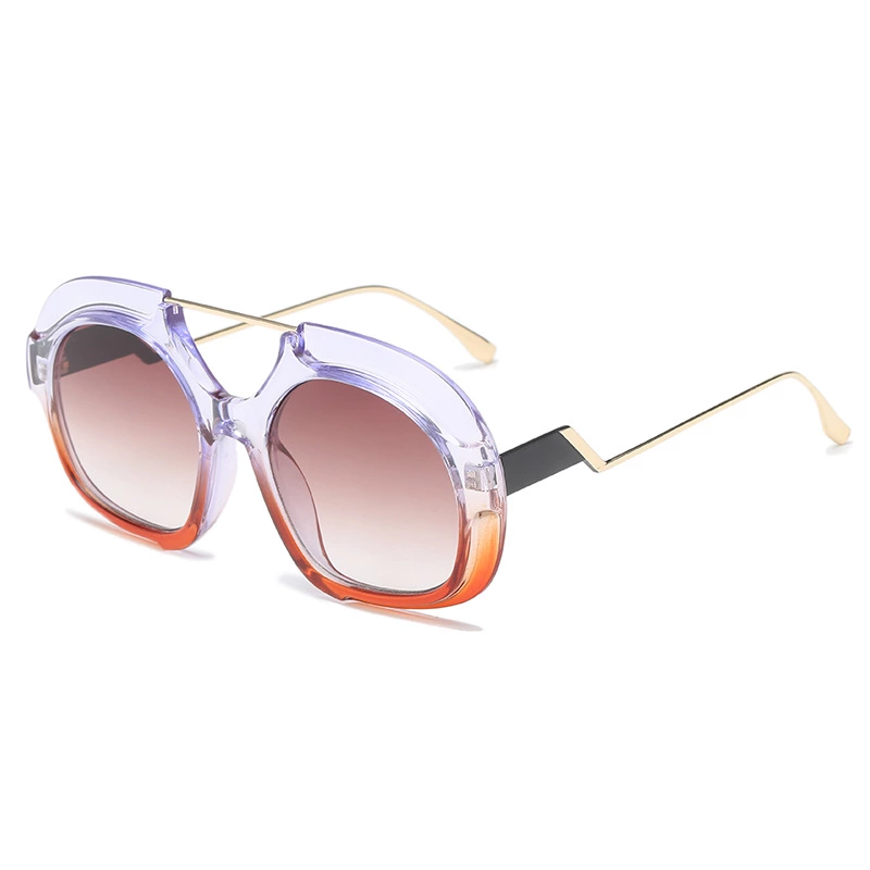 Irregular oversized frame ladies sunglasses personality gradient color sunglasses wild street shooting glasses male S8041