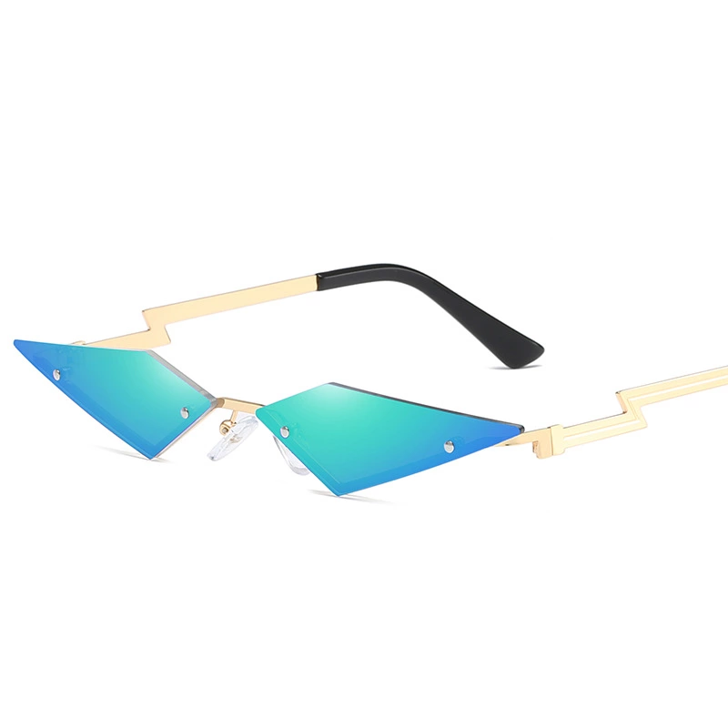 New fashion frameless sunglasses female tide personality color film street shot sunglasses metal glasses S9066