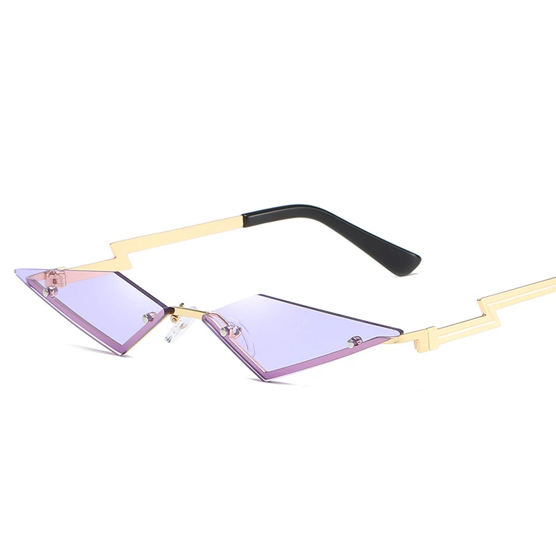 New fashion frameless sunglasses female tide personality color film street shot sunglasses metal glasses S9066