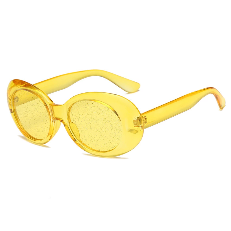 New transparent candy color oval sunglasses female tide colorful particle lens fashion street shot sunglasses male S8013