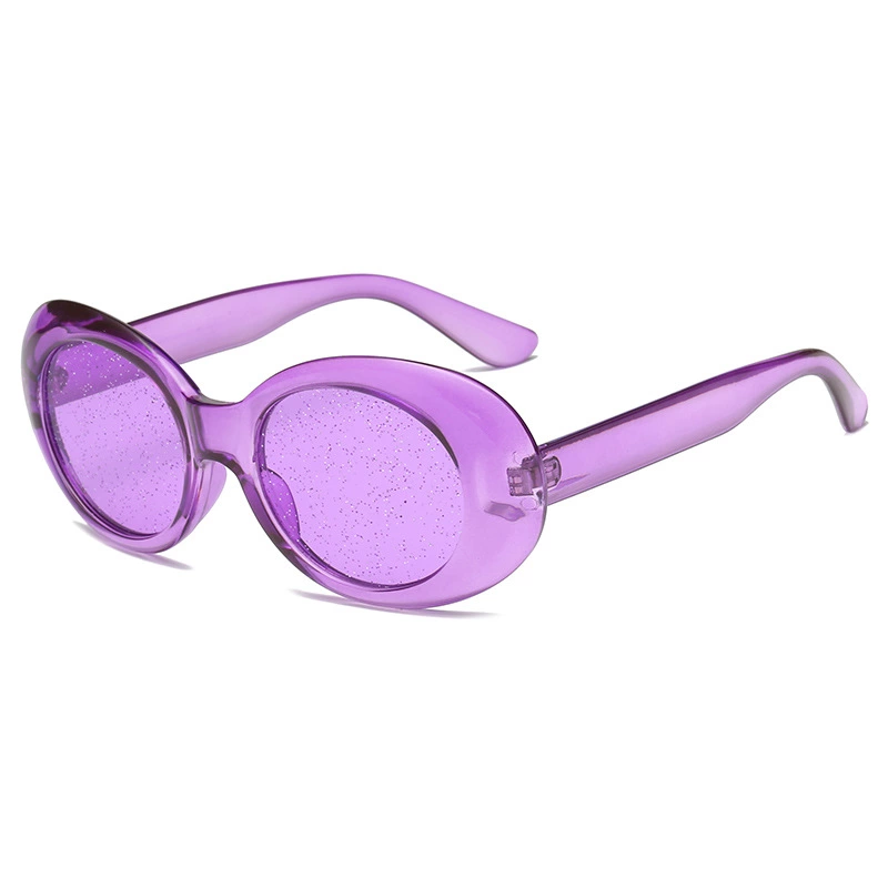 New transparent candy color oval sunglasses female tide colorful particle lens fashion street shot sunglasses male S8013