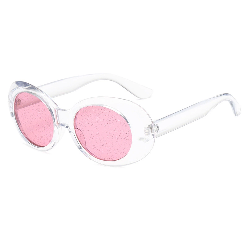 New transparent candy color oval sunglasses female tide colorful particle lens fashion street shot sunglasses male S8013