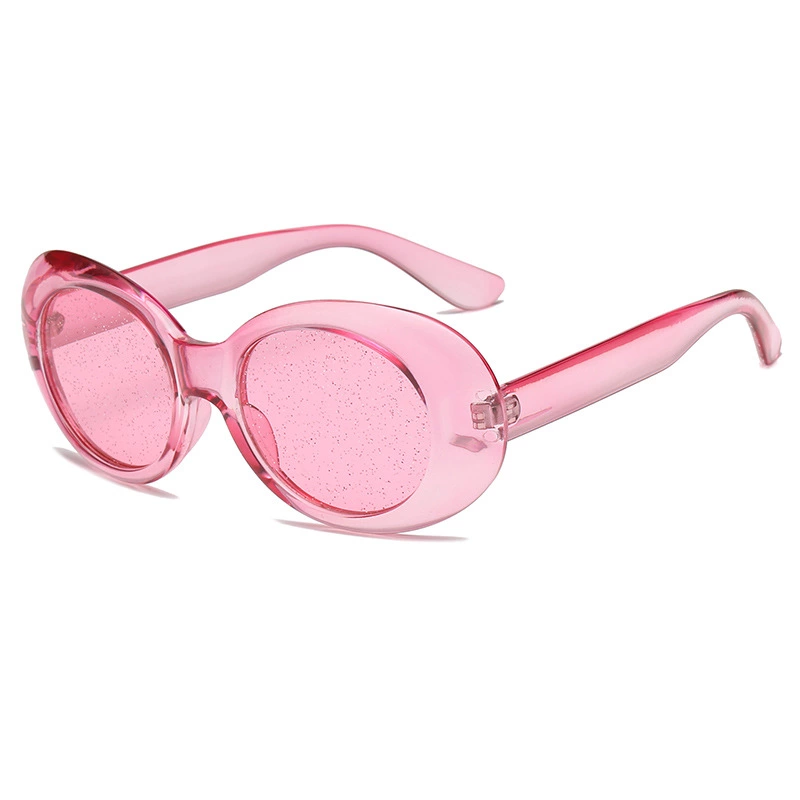 New transparent candy color oval sunglasses female tide colorful particle lens fashion street shot sunglasses male S8013