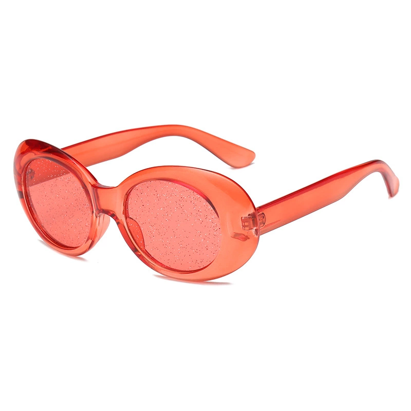 New transparent candy color oval sunglasses female tide colorful particle lens fashion street shot sunglasses male S8013
