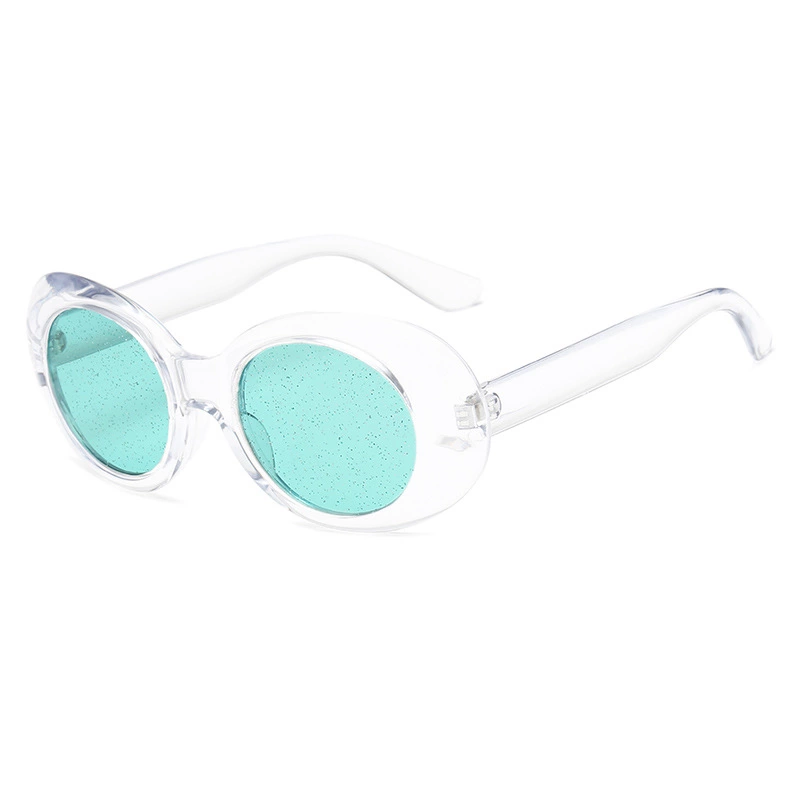 New transparent candy color oval sunglasses female tide colorful particle lens fashion street shot sunglasses male S8013