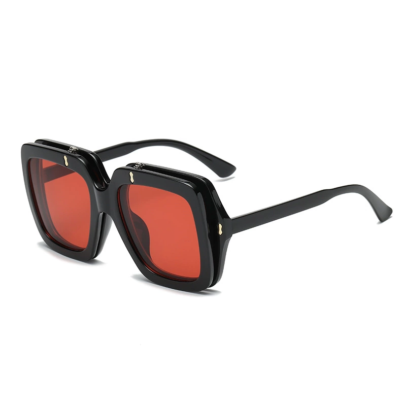 New retro clamshell sunglasses female ocean film trend oversized frame sunglasses men S17074