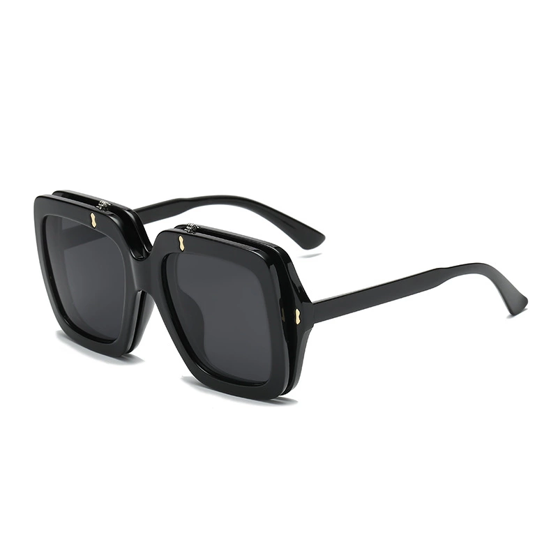 New retro clamshell sunglasses female ocean film trend oversized frame sunglasses men S17074