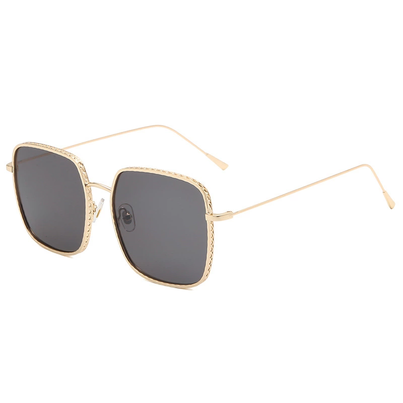 Fashion big frame ladies sunglasses trend gradient color street shot sunglasses metal pattern glasses male S08