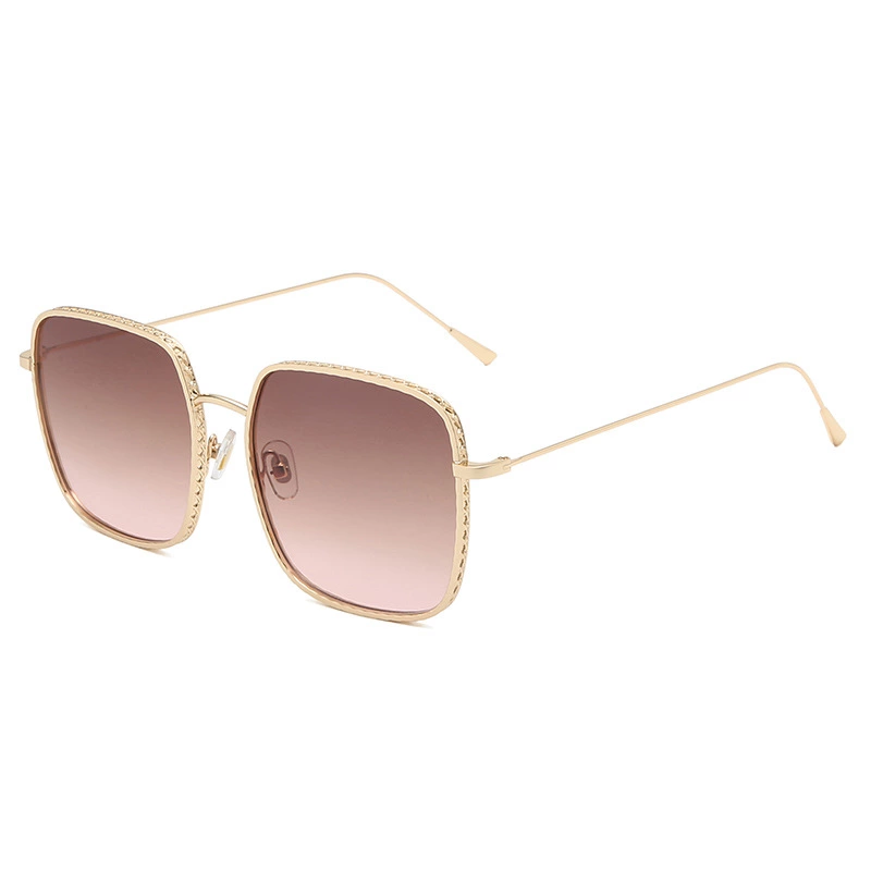 Fashion big frame ladies sunglasses trend gradient color street shot sunglasses metal pattern glasses male S08
