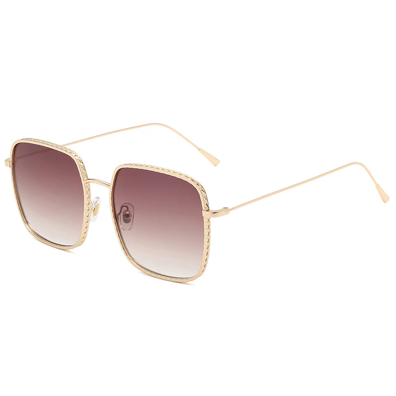 Fashion big frame ladies sunglasses trend gradient color street shot sunglasses metal pattern glasses male S08