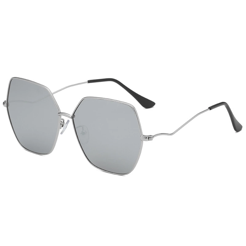 New fashion polygon oversized frame sunglasses men and women round face color film sunglasses simple wild glasses S9016