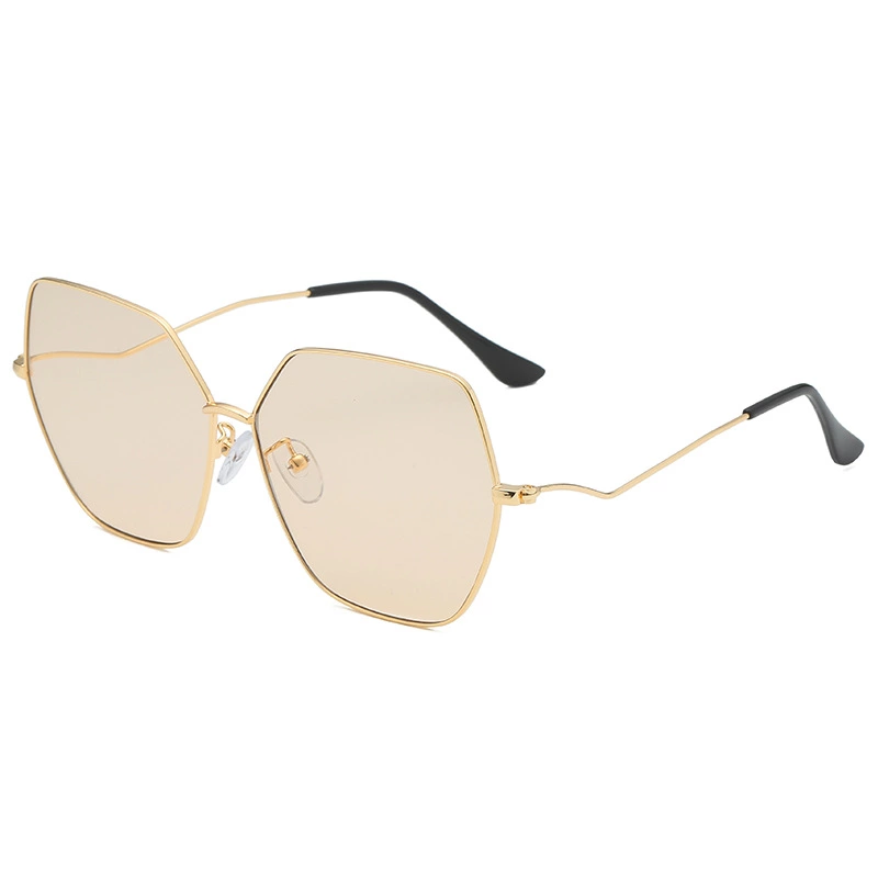 New fashion polygon oversized frame sunglasses men and women round face color film sunglasses simple wild glasses S9016