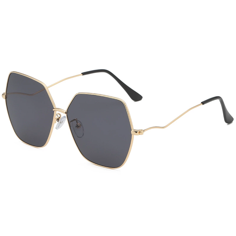 New fashion polygon oversized frame sunglasses men and women round face color film sunglasses simple wild glasses S9016