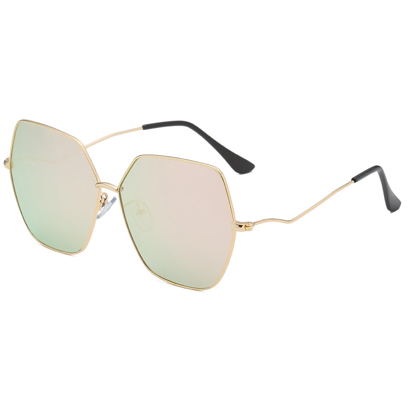 New fashion polygon oversized frame sunglasses men and women round face color film sunglasses simple wild glasses S9016
