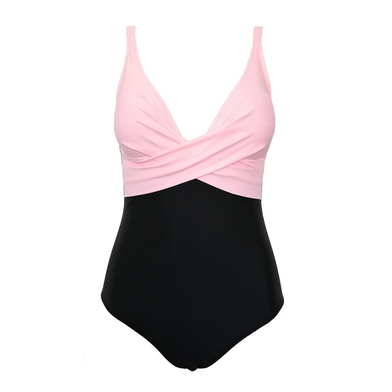 New one-piece swimsuit plus size 2XL wave dot printing one-piece swimsuit female