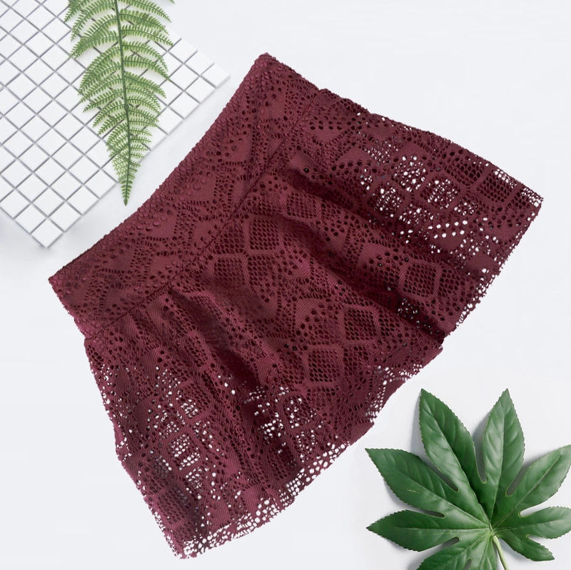 New ladies swim skirt seaside supplies lace hollow anti-glare solid color beach skirt
