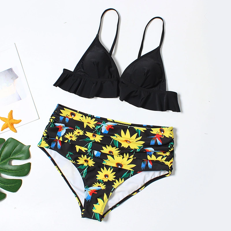 New large size 5XL bikini sunflower swimsuit women