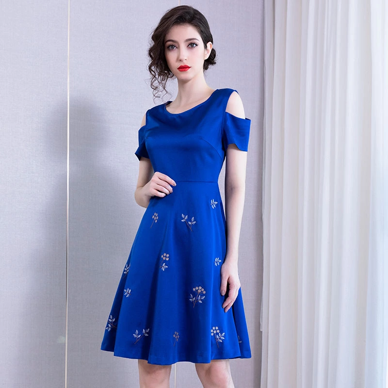 Short-sleeved embroidery plus size dress spring new women's fashion vest skirt women