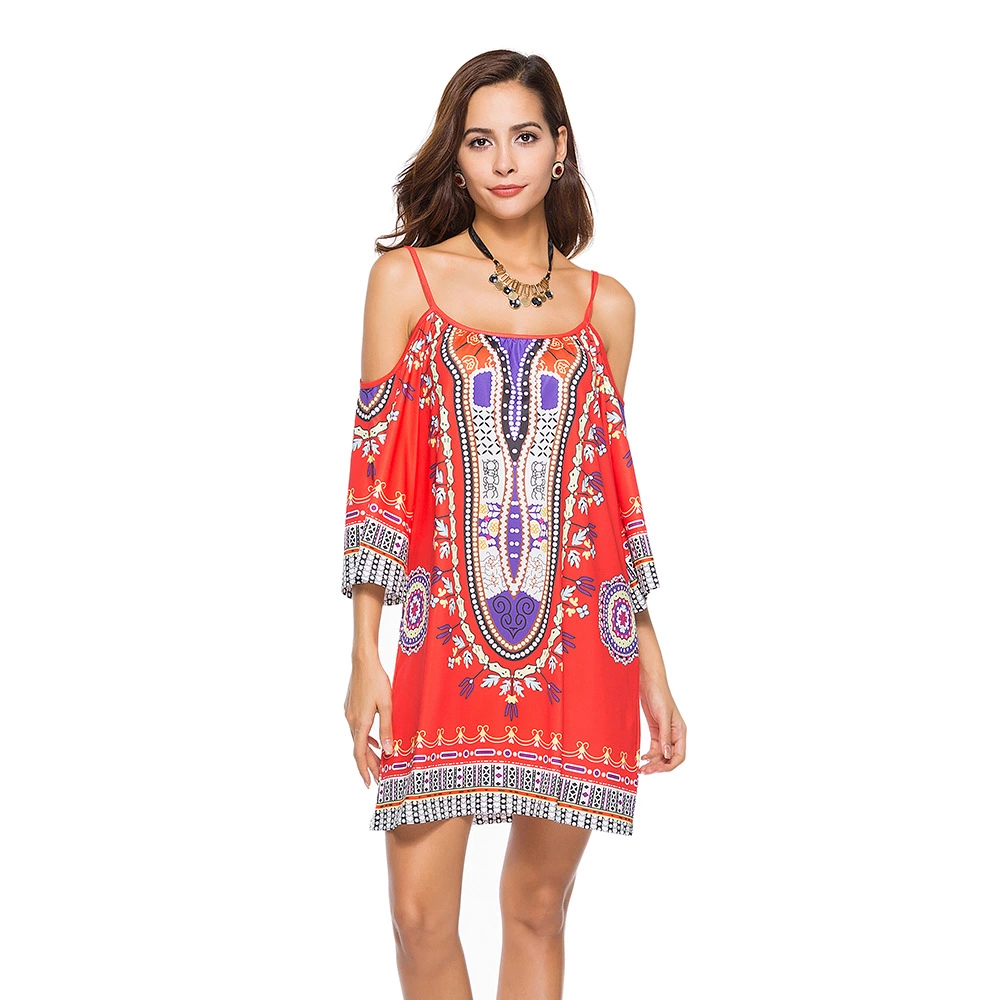Women's dresses beach sling dresses hot sale new printed milk silk plus size skirt
