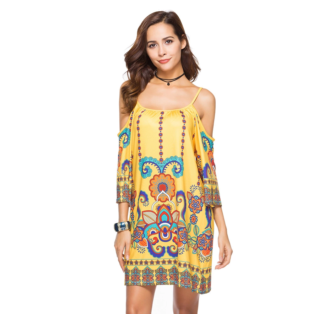Women's dresses beach sling dresses hot sale new printed milk silk plus size skirt