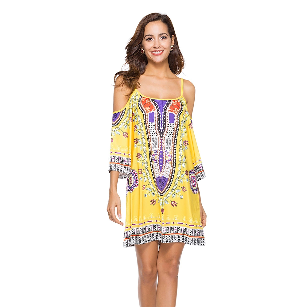Women's dresses beach sling dresses hot sale new printed milk silk plus size skirt