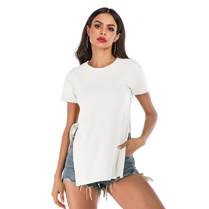 Xiaxin casual solid color t-shirt women's short-sleeved loose bottoming shirt