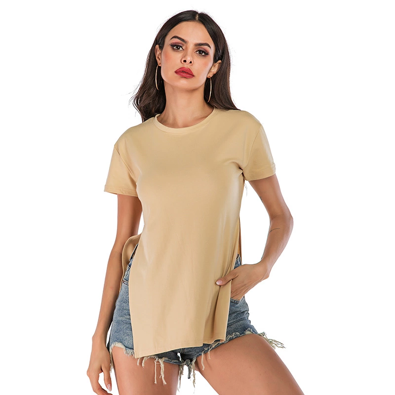 Xiaxin casual solid color t-shirt women's short-sleeved loose bottoming shirt