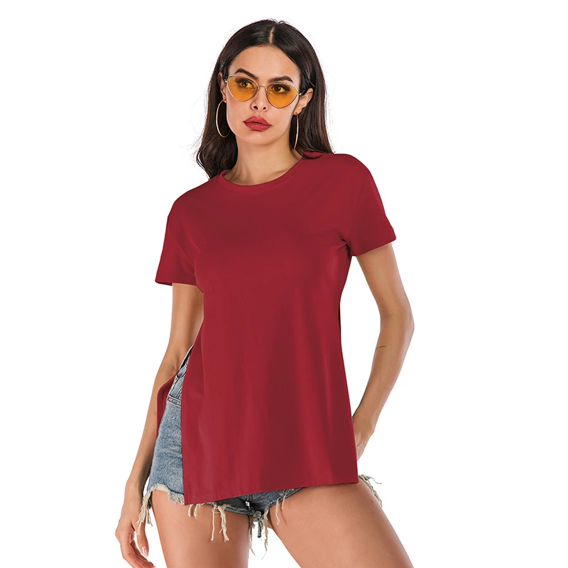 Xiaxin casual solid color t-shirt women's short-sleeved loose bottoming shirt