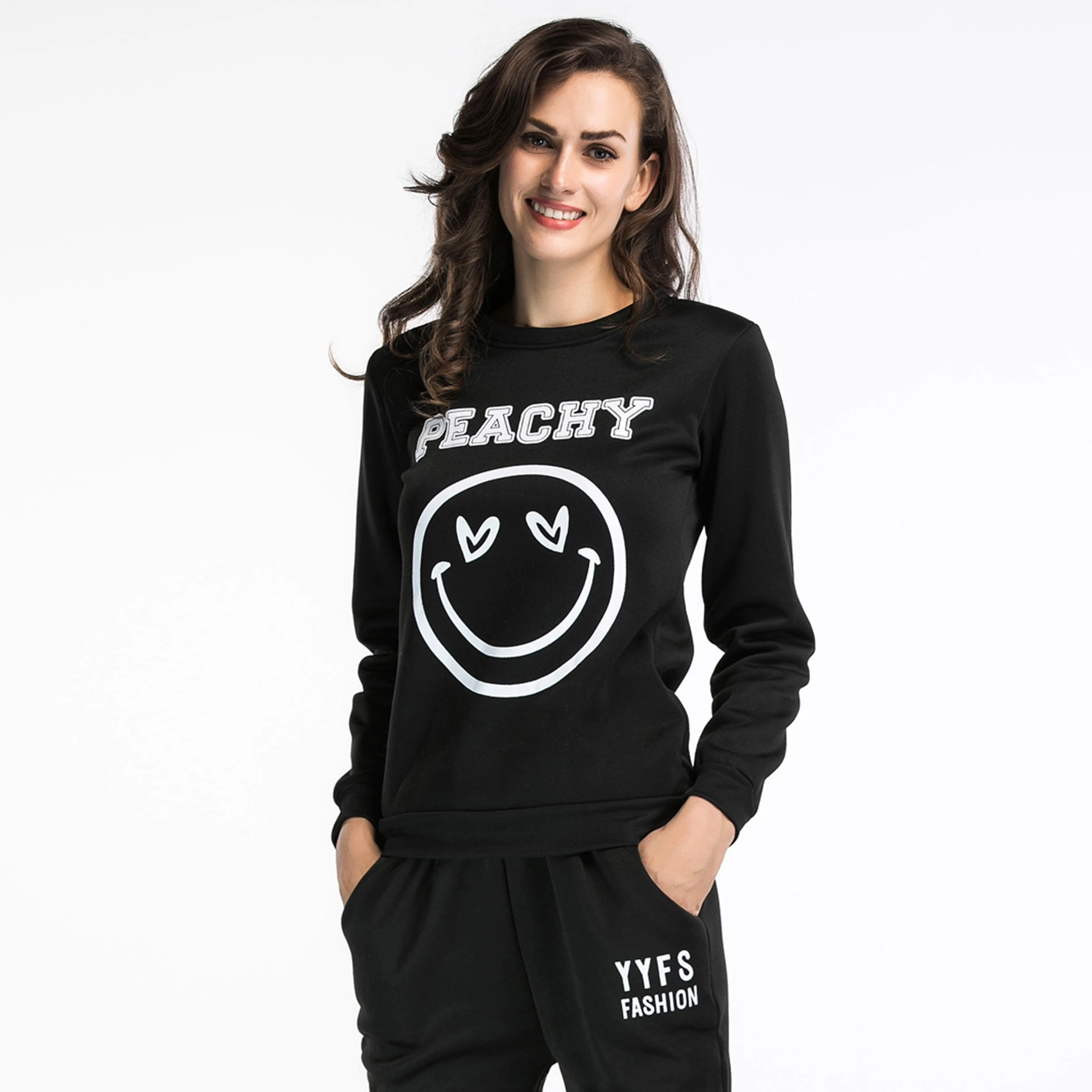 Autumn and winter new hooded sweater women's long-sleeved cat ears letter printed large size shirt