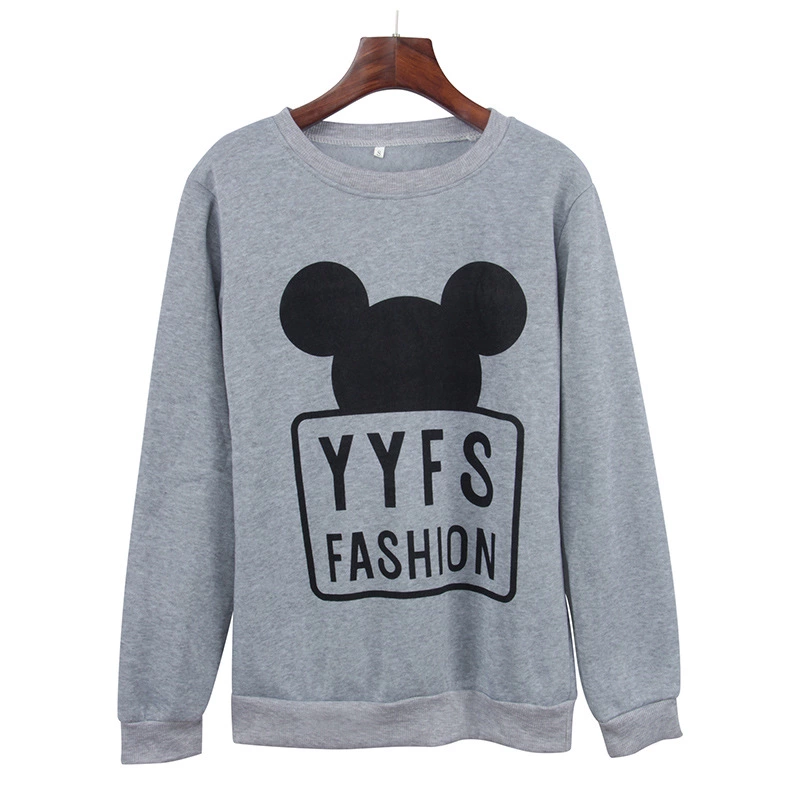 Autumn and winter new hooded sweater women's long-sleeved cat ears letter printed large size shirt