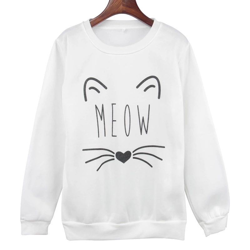 Autumn and winter new hooded sweater women's long-sleeved cat ears letter printed large size shirt