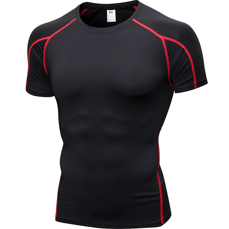 Men's PRO tight short-sleeved fitness sports running training clothes elastic quick-drying clothes short-sleeved T-shirt clothes 1053