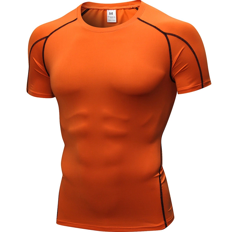 Men's PRO tight short-sleeved fitness sports running training clothes elastic quick-drying clothes short-sleeved T-shirt clothes 1053
