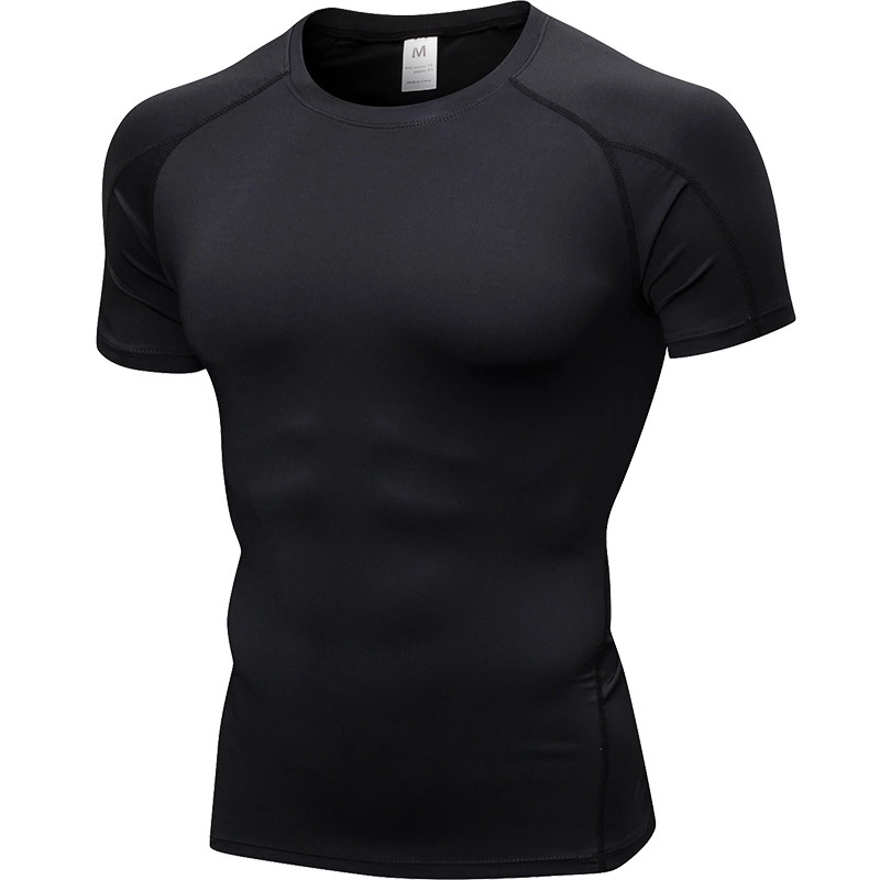 Men's PRO tight short-sleeved fitness sports running training clothes elastic quick-drying clothes short-sleeved T-shirt clothes 1053