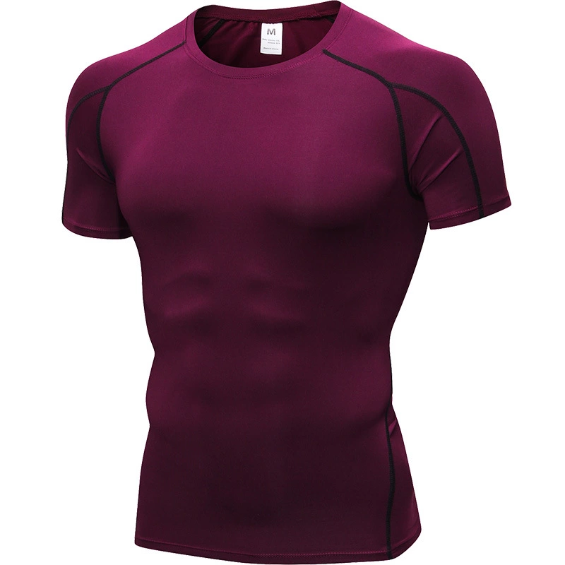 Men's PRO tight short-sleeved fitness sports running training clothes elastic quick-drying clothes short-sleeved T-shirt clothes 1053