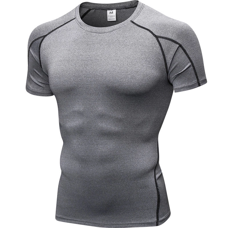 Men's PRO tight short-sleeved fitness sports running training clothes elastic quick-drying clothes short-sleeved T-shirt clothes 1053