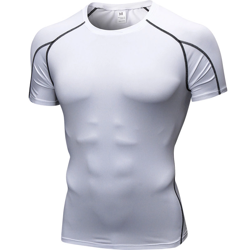 Men's PRO tight short-sleeved fitness sports running training clothes elastic quick-drying clothes short-sleeved T-shirt clothes 1053