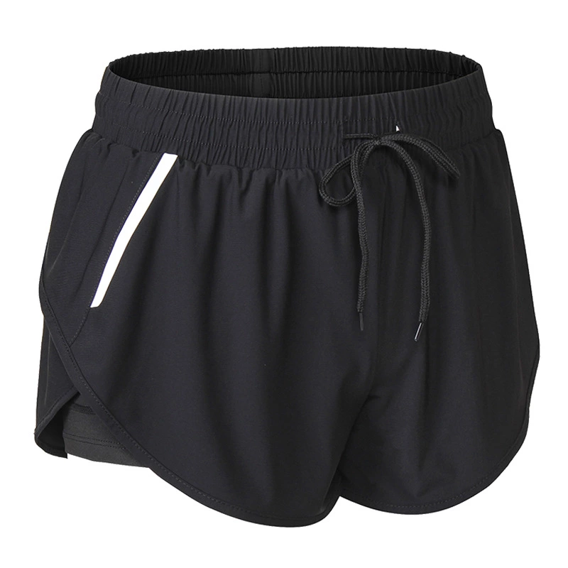 Ladies Tennis Running Shorts Fitness Sports Night Running Reflective Strip Quick-drying Fake Two-piece Yoga Pants 92402